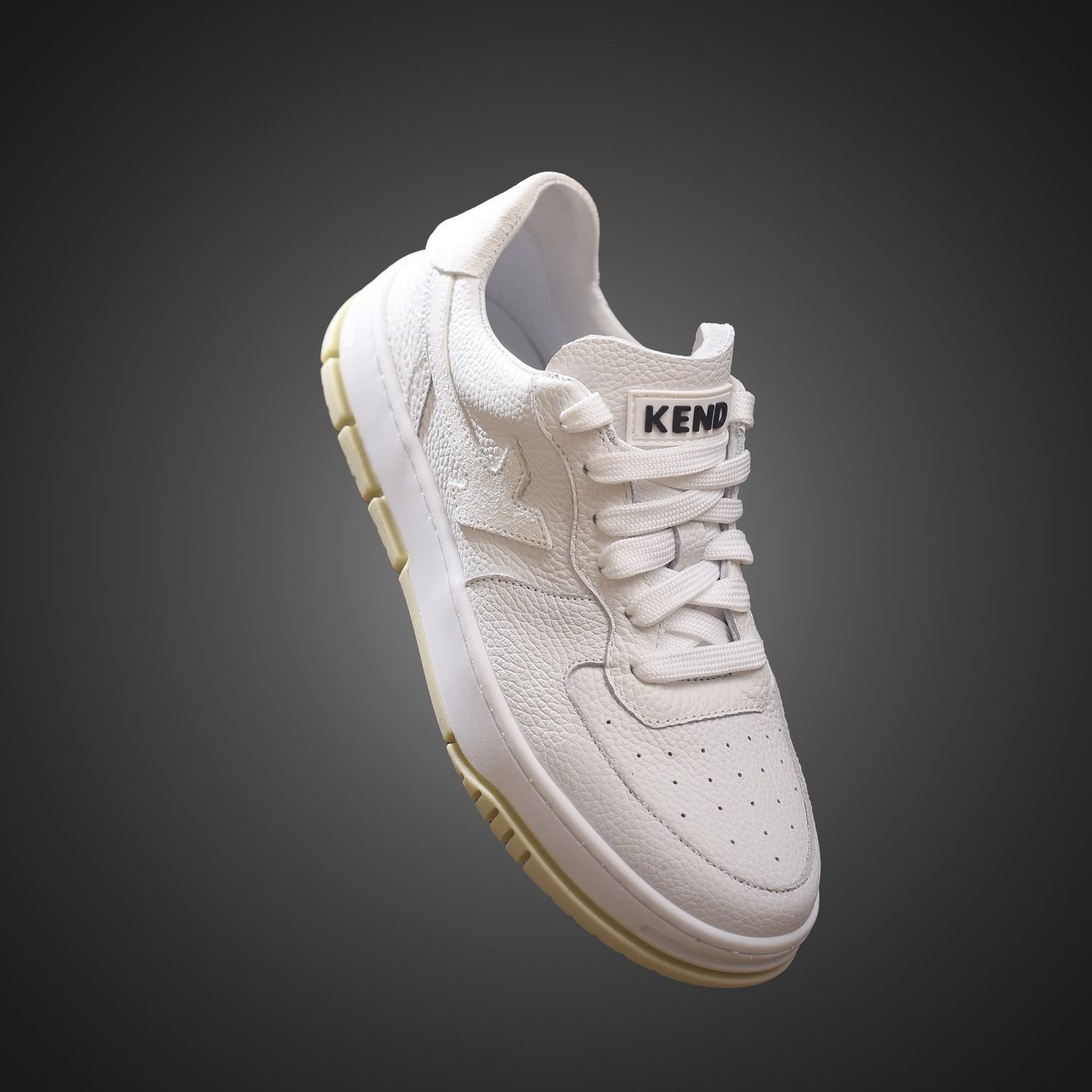 KEND Kajan White Leather Sneakers