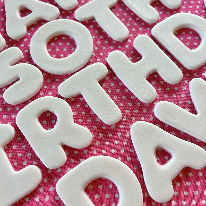 5cm Edible WHITE Letters or Numbers