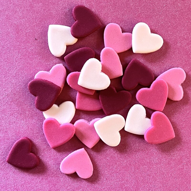 25x Edible Valentines Love Hearts 1inch Mixed PINK