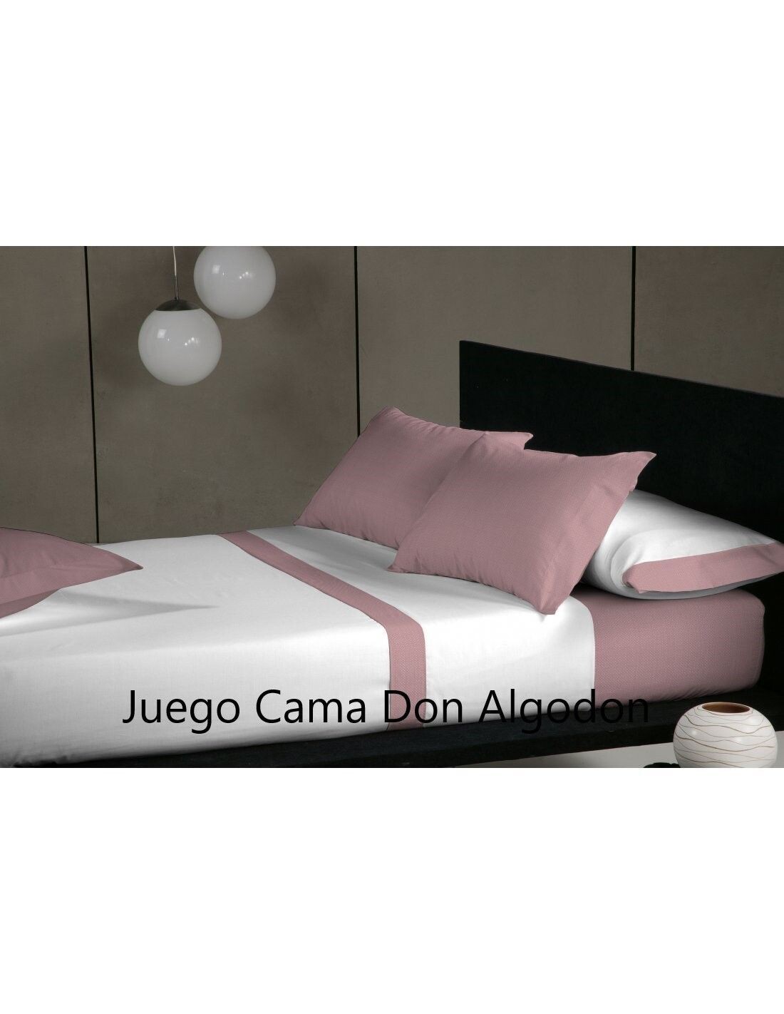Juego Cama 3 Piezas Don Algodón Color Rosa Palo Cama 150 cm