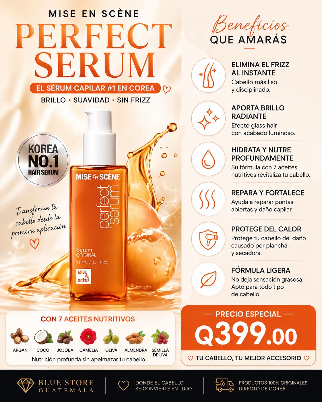 MISE EN SCÈNE PERFECT SERUM — SÉRUM CAPILAR #1 EN COREA