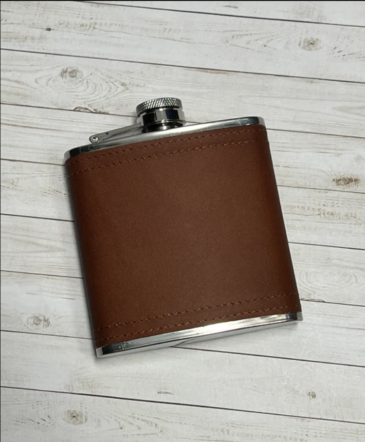 Leather Flask w/ Custom Design