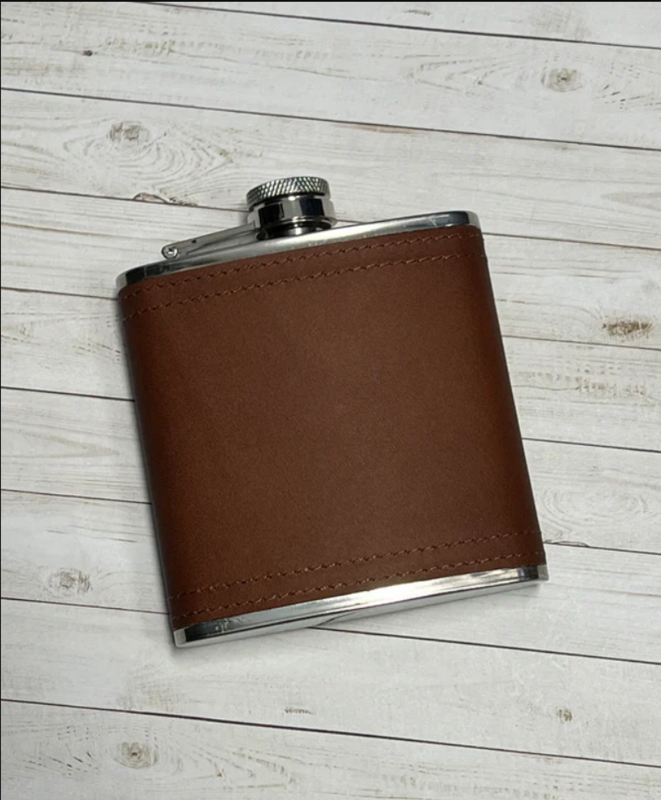 Leather Flask w/ Custom Design