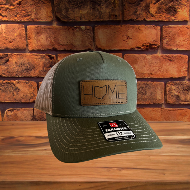 Green/Khaki Richardson 112 Trucker Hat with HOME Patch