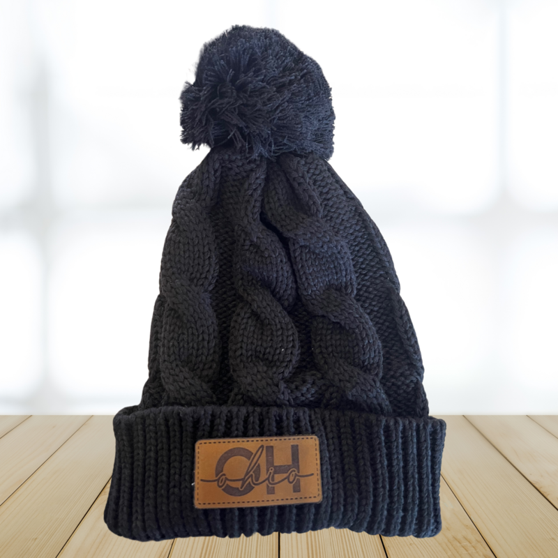 Black Beanie with OH (ohio) Patch