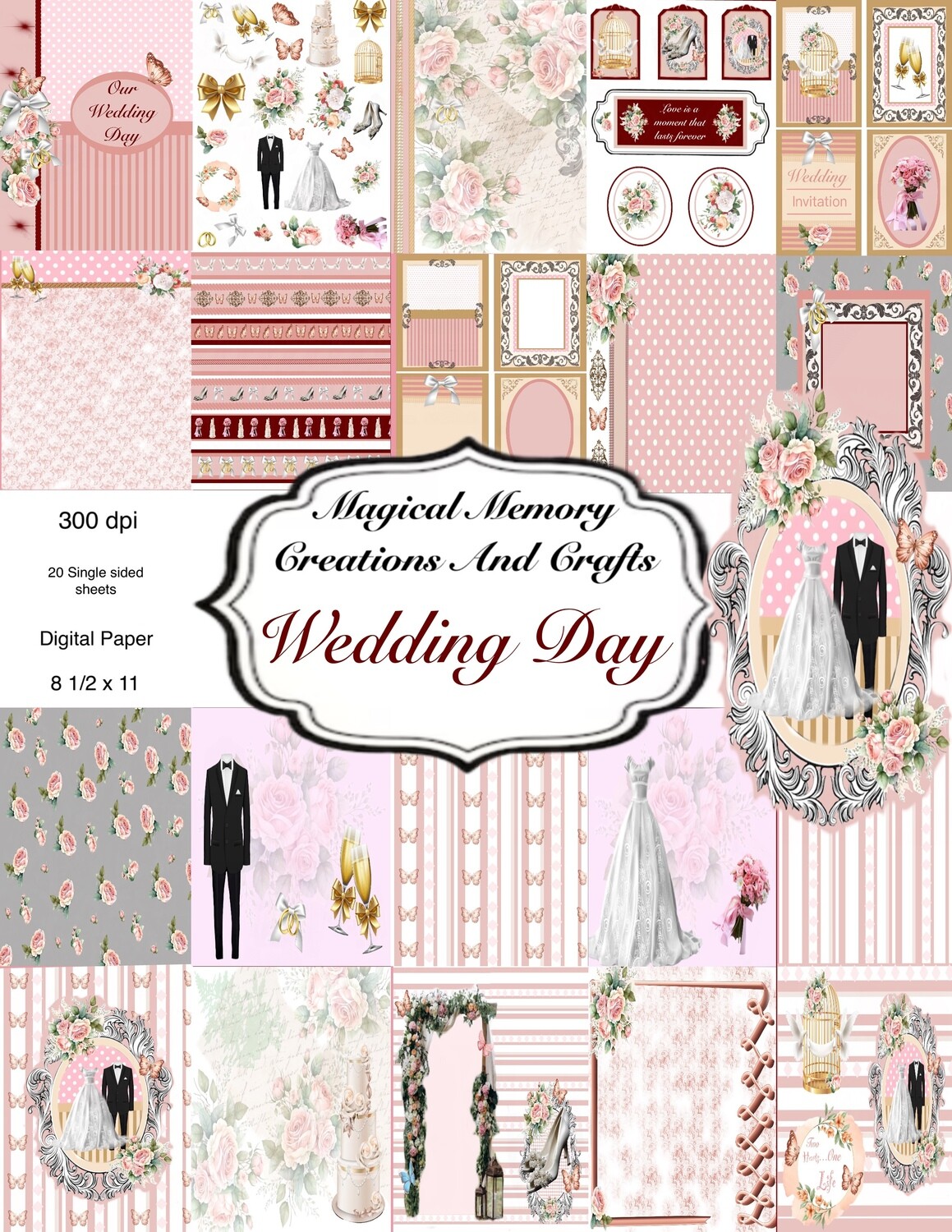 Wedding Day Digital Paper Collection