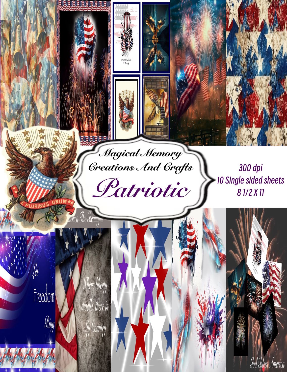 Patriotic Digital Paper Collection
