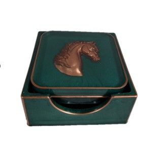 Green Square Horse Coasters