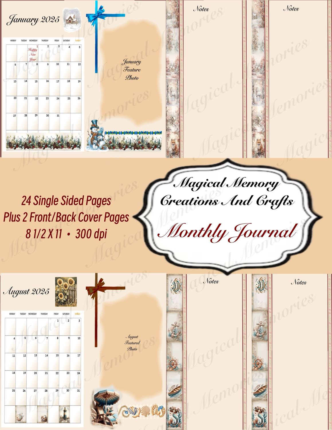 Monthly Journal Collection Paper Pack