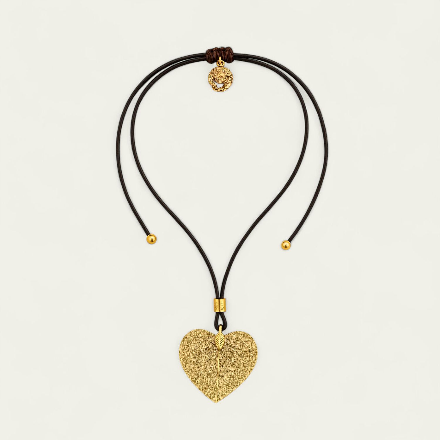 Collar hoja chapa en piel