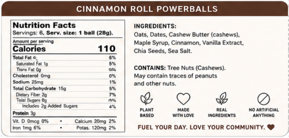 Cinnamon Roll Powerballs