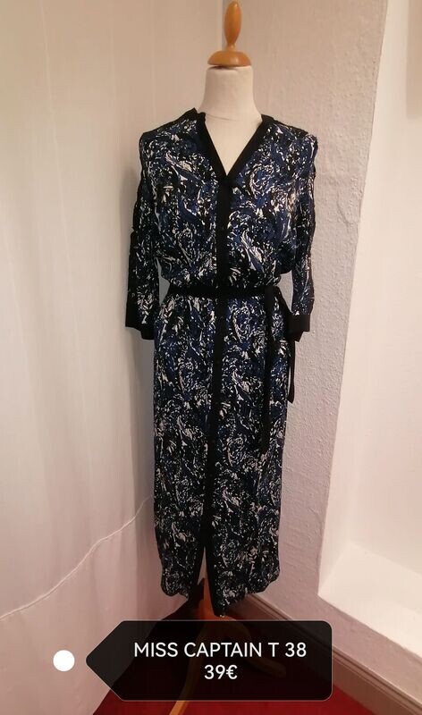 ROBE LONGUE NEUVE BLEUE/NOIRE
