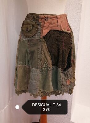 JUPE KAKI PATCHWORK DESIGUAL