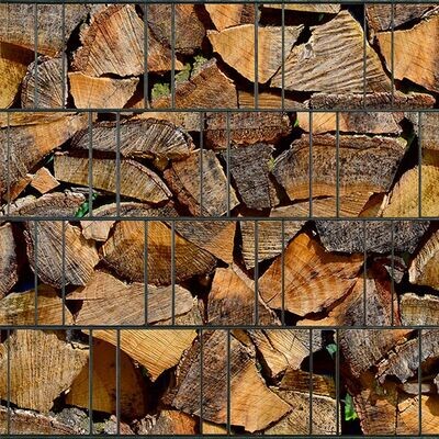 Fotodruck beidseitig Kaminholz