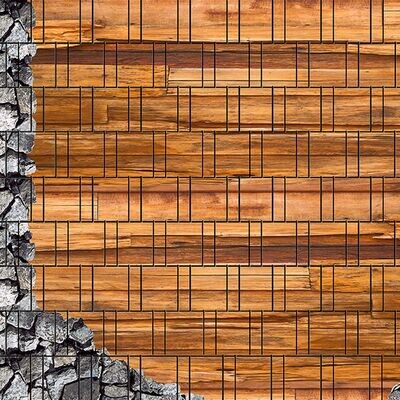 Ganze Motive einseitig Holz und Bruchstein