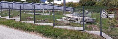 Doppelstabgitterrmattenzaunset zum Einbetonieren in Anthrazit Höhe  1230 mm