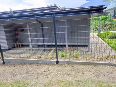 Doppelstabgitterrmattenzaunset zum Einbetonieren in Anthrazit Höhe  1630 mm