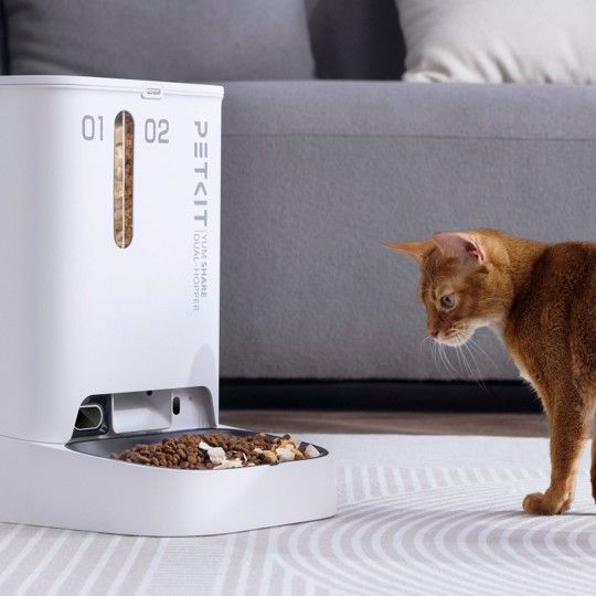YumShare Dual-hopper distributeur de croquettes automatique avec caméra IA - 5L