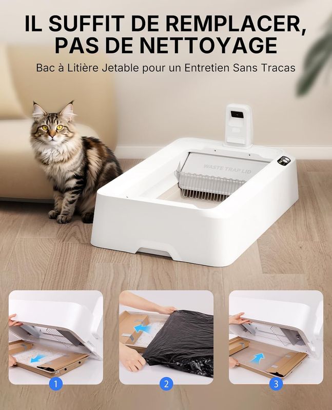 Purobot Crystal Duo Litière automatique - caméra fixe IA