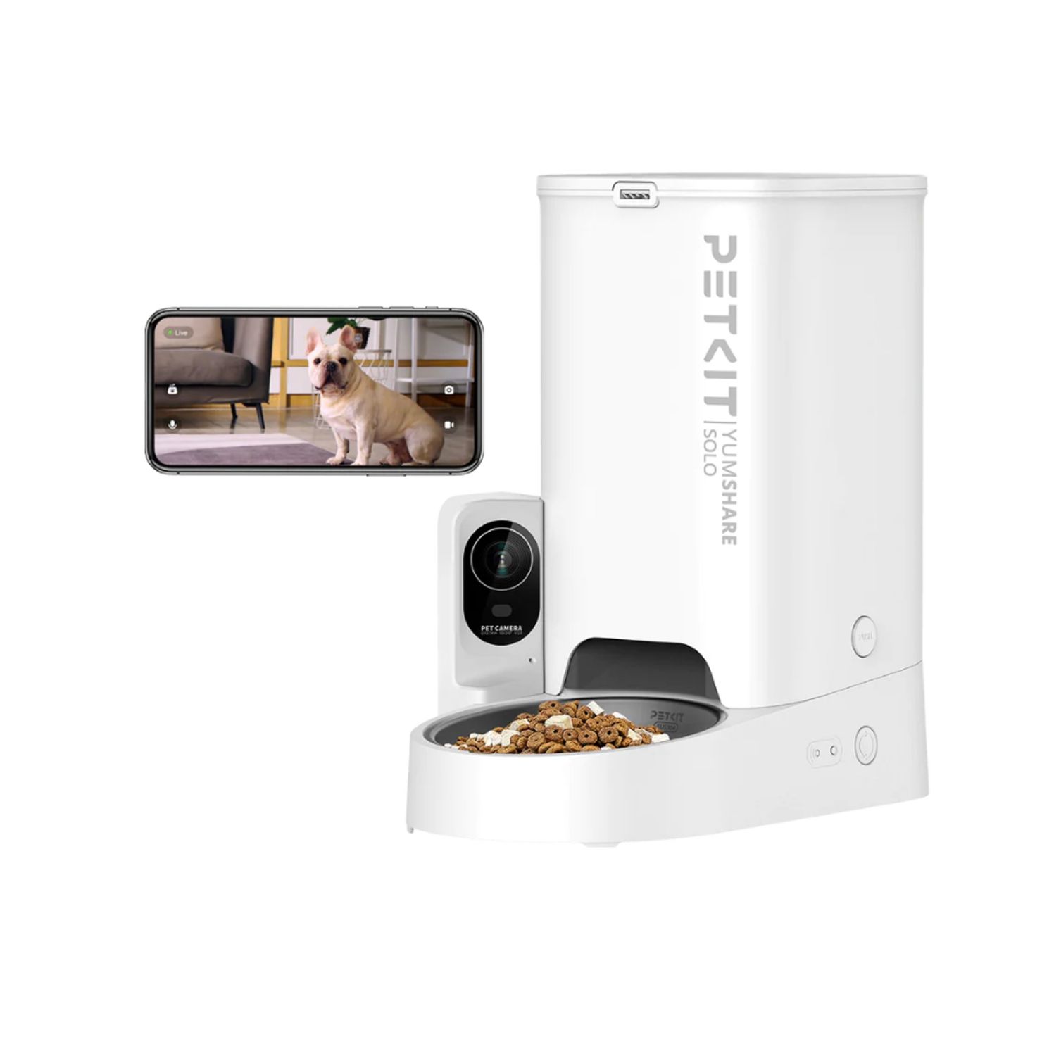 YumShare Solo distributeur de croquettes automatique connecté avec caméra IA - 3L