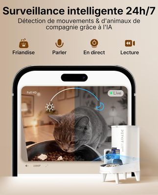 PETKIT YUMSHARE SOLO 2 - Distributeur de croquettes avec caméra IA (3 L)