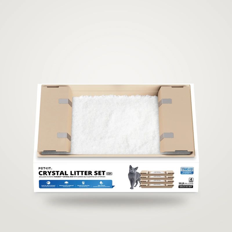 Crystal Cat Litter Kit, Compatible with PUROBOT Crystal Duo