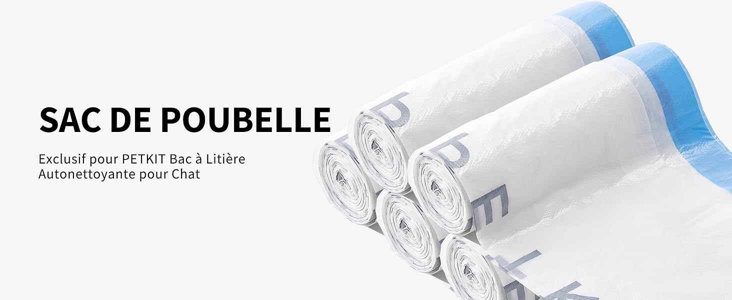 Sacs poubelle pour bac à litière automatique - 1 rouleau