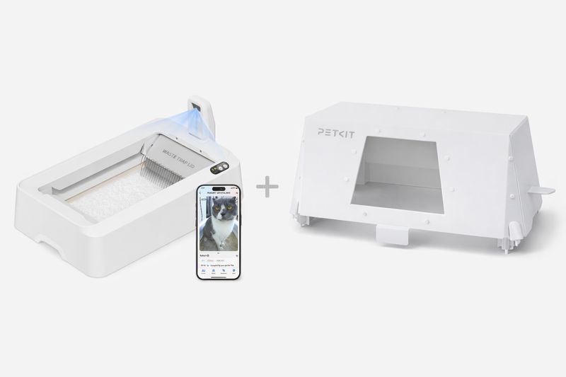 PETKIT PUROBOT CRYSTAL DUO IA avec couvercle - Litière autonettoyante