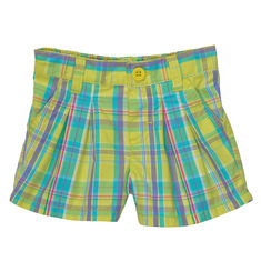 Pantaloneta a cuadros verde limón