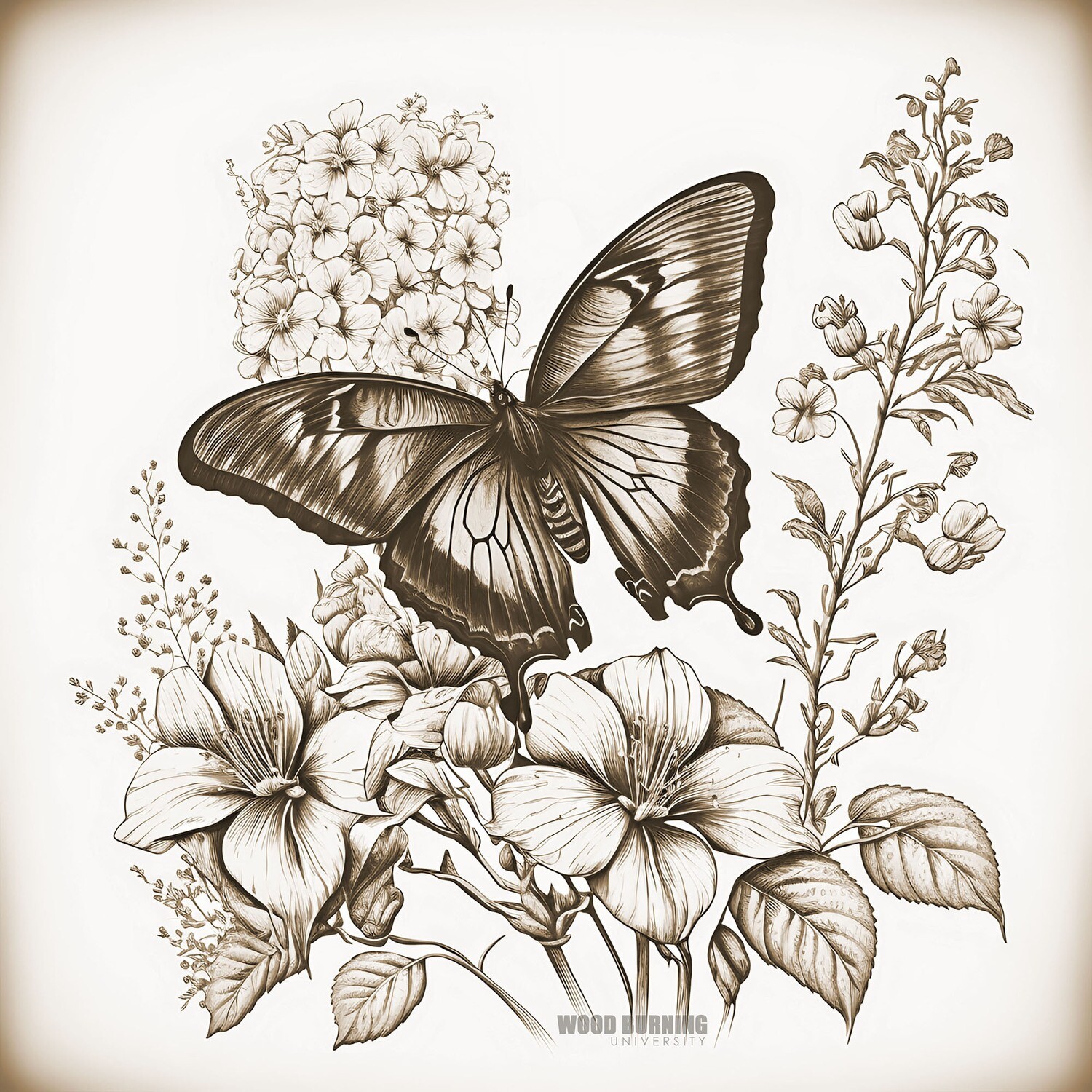 Butterfly and flowers