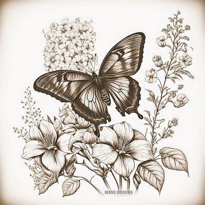 Butterfly and flowers Butterfly and flowers