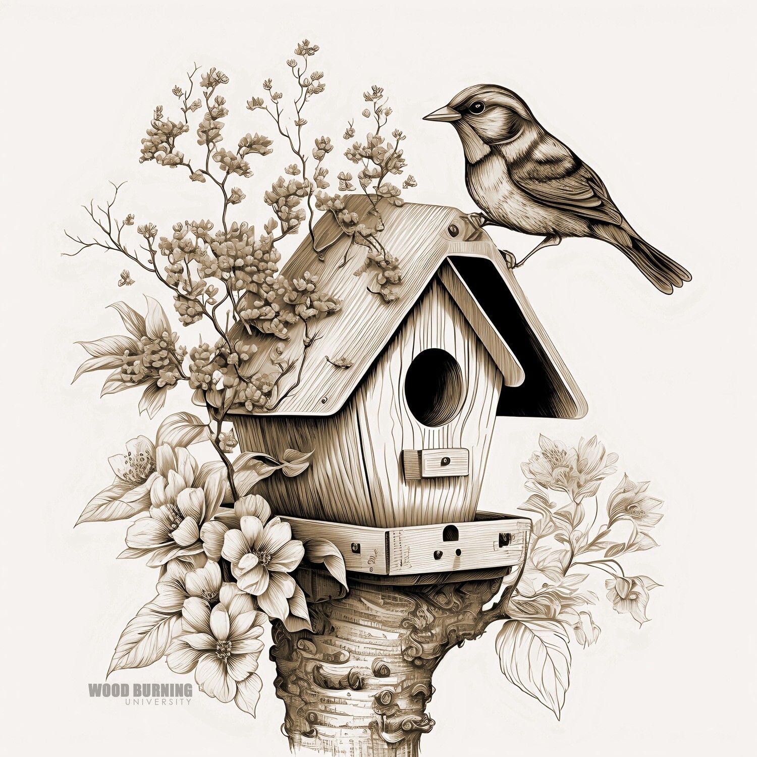 Bird with birdhouse