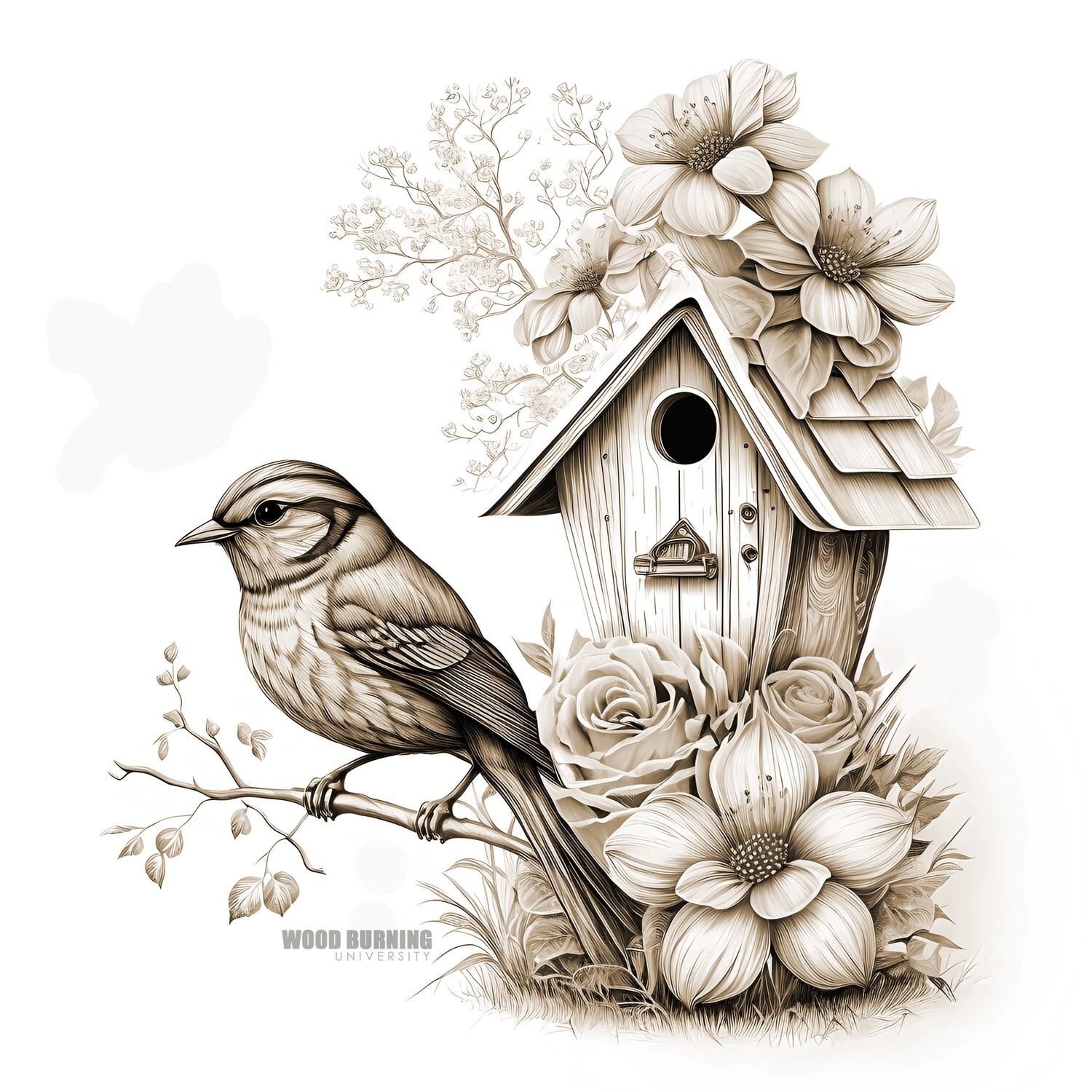 Bird with birdhouse