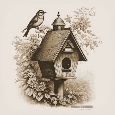 Bird and birdhouse