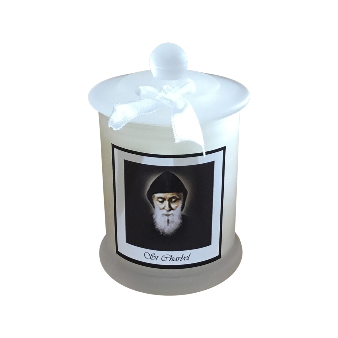 St Charbel - Incense Scented Candle with lid (Cedar and Amber)