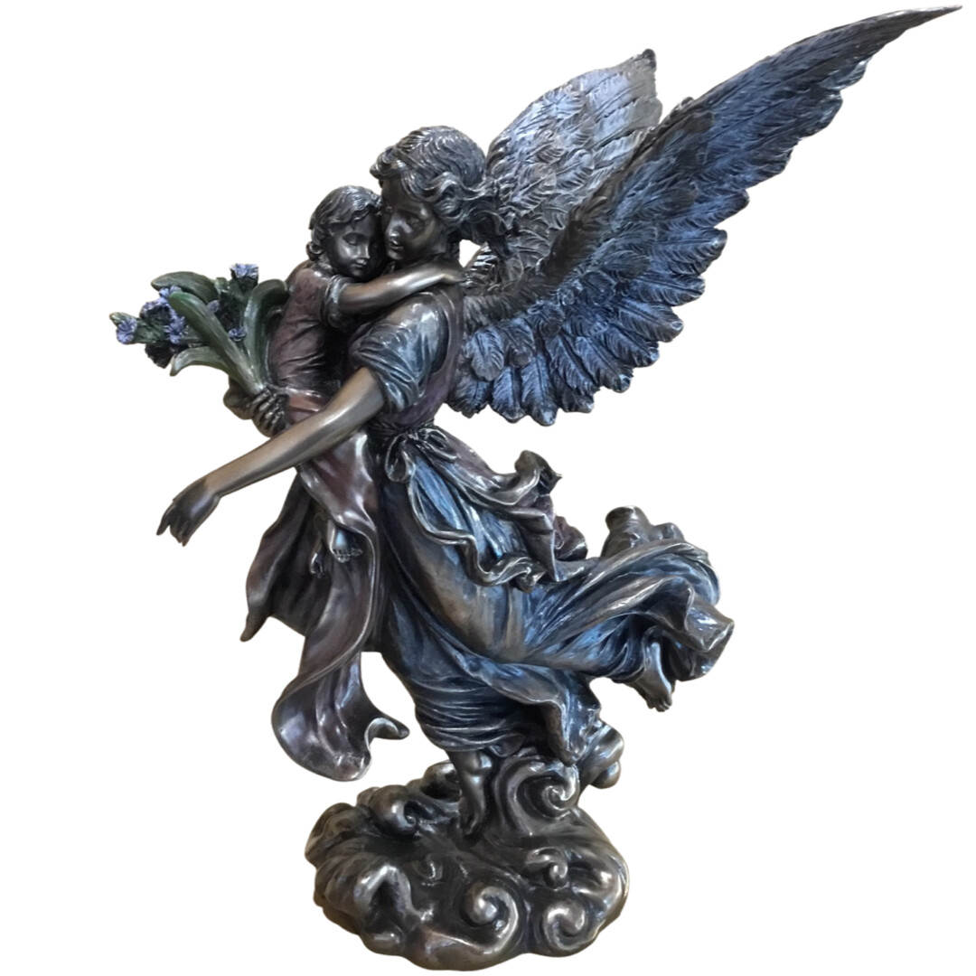 Guardian Angel with Infant - Bronze