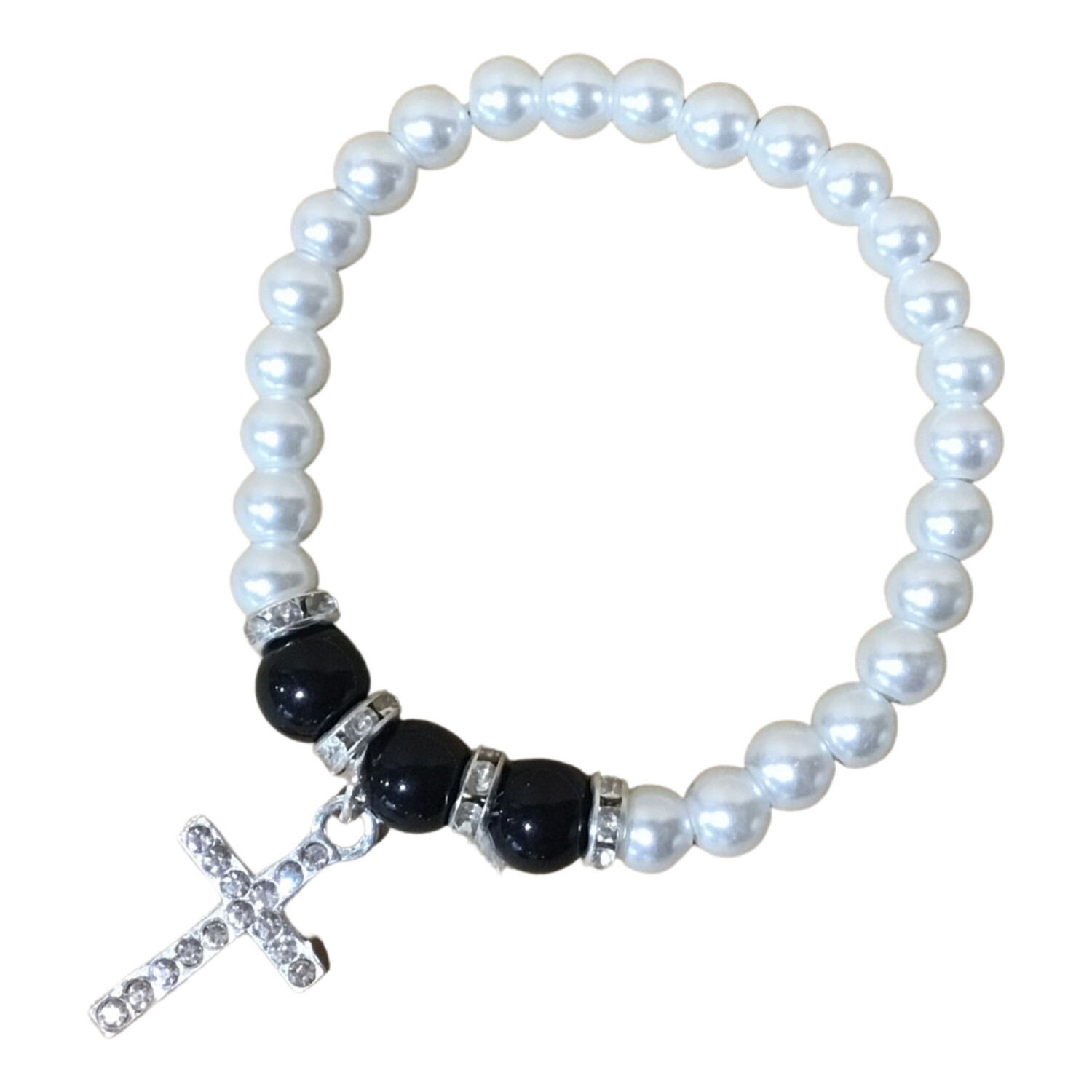 Pearl Bracelet with Cross - Assorted