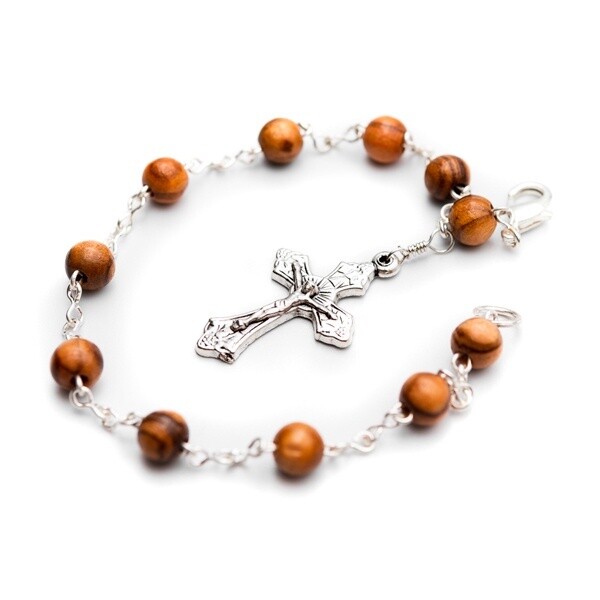 Olive Wood Rosary Bracelet