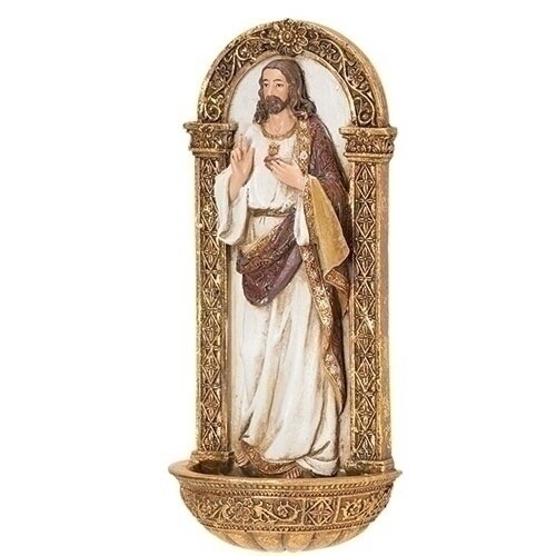 Roman JS Holy Water Fonts - 7.25" Sacred Heart of Jesus
