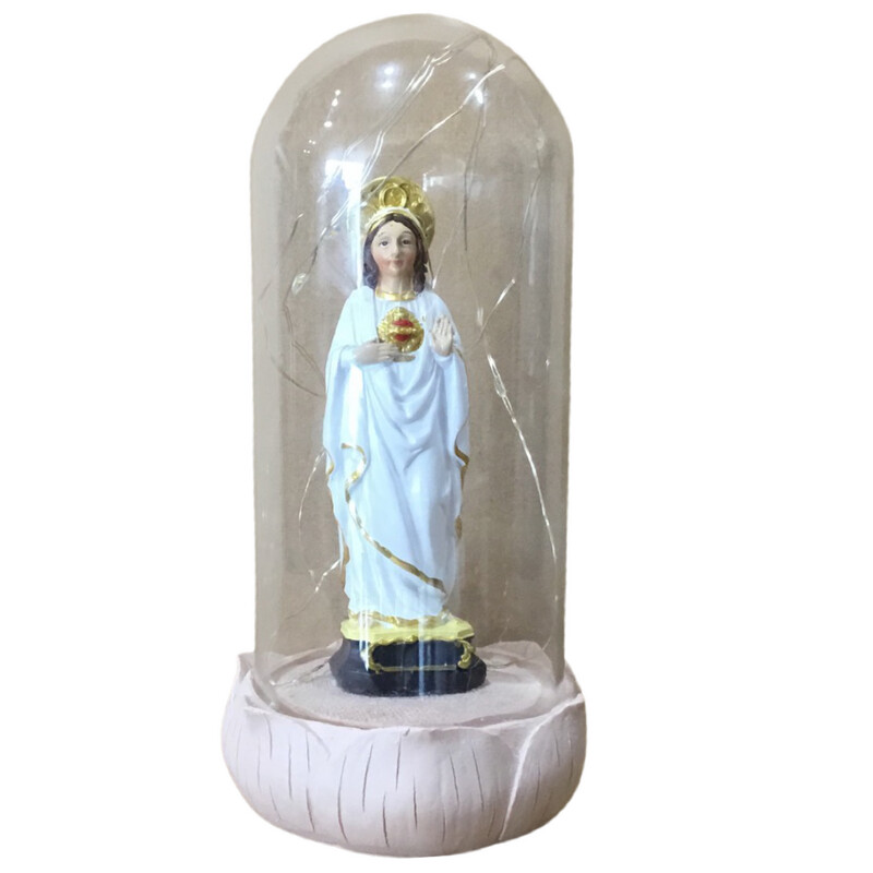 Sacred Heart of Mary Statue (15cm) with light cover