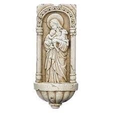 Roman JS Holy Water Fonts - 10.25" Innocence Cement Finish