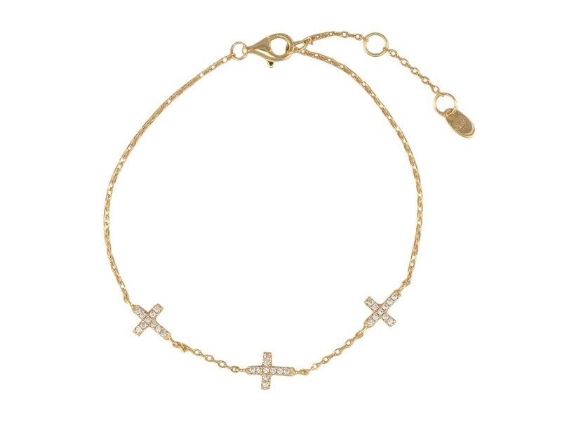 Triple Cross Chain Bracelet, Colour: Gold