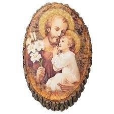 Roman JS Religious Gifts - 12.25&quot; St Joseph &amp; Child Wood Plaque
