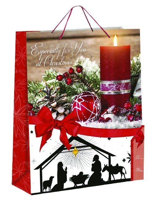 CHRISTMAS GIFT BAGS - CANDLE HIGH GLOSS FINISH 323 X 263