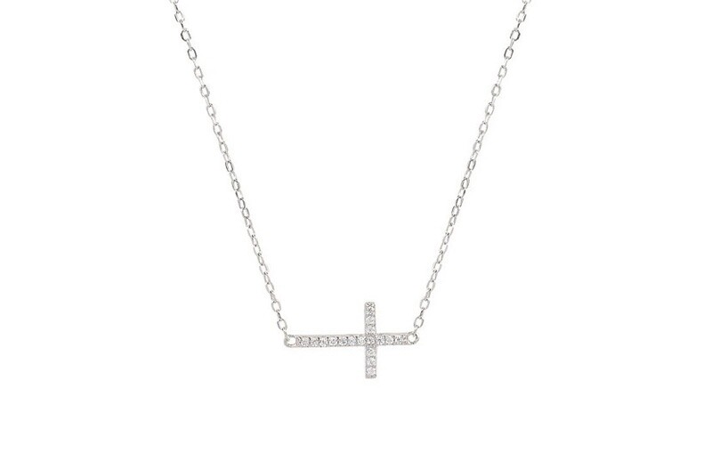 Side Cross Chain Necklace