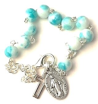 SS Bracelets, Style: Blue Glass bead