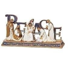 Peace Nativity Blue Statue 5.75&quot;