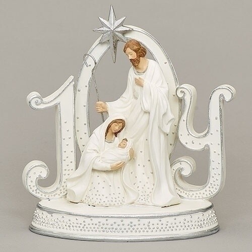 20cm/8&quot; Joy Holy Family With Silver Accents
