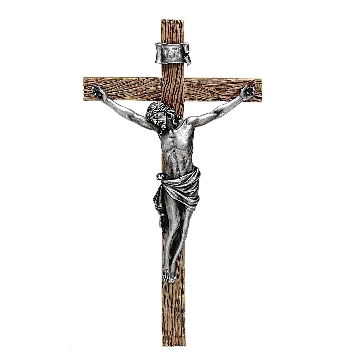 Roman JS Crosses &amp; Crucifixes - Antique Silver Crucifix