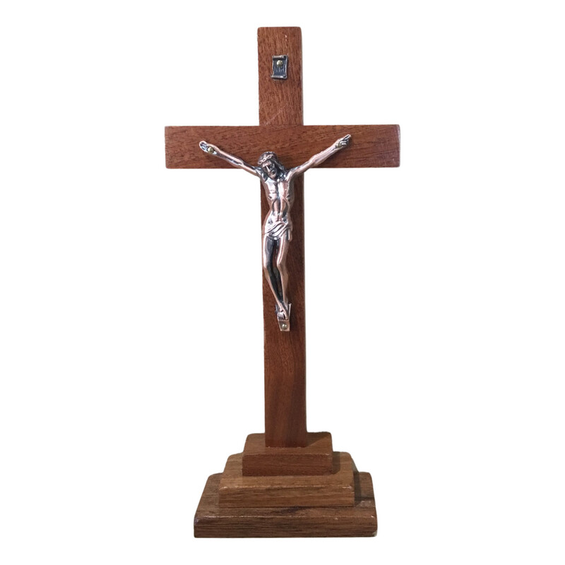 Wood Cross with Stand - 24cm